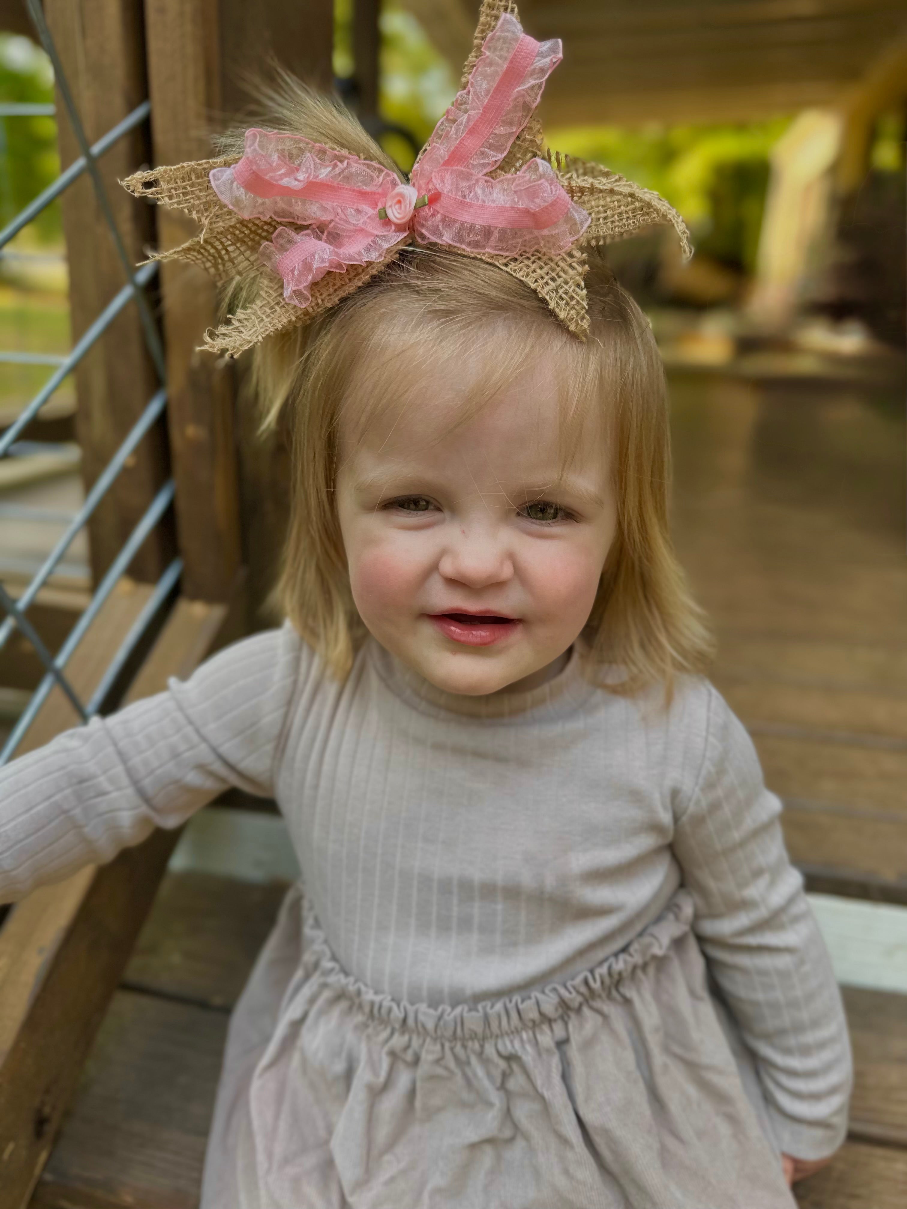 Rustic Rose Ruffle Bow